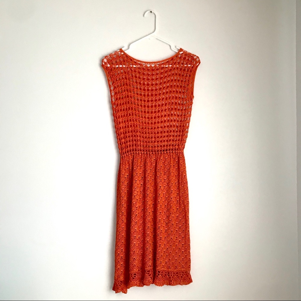 Handmade Orange Crocheted Dress